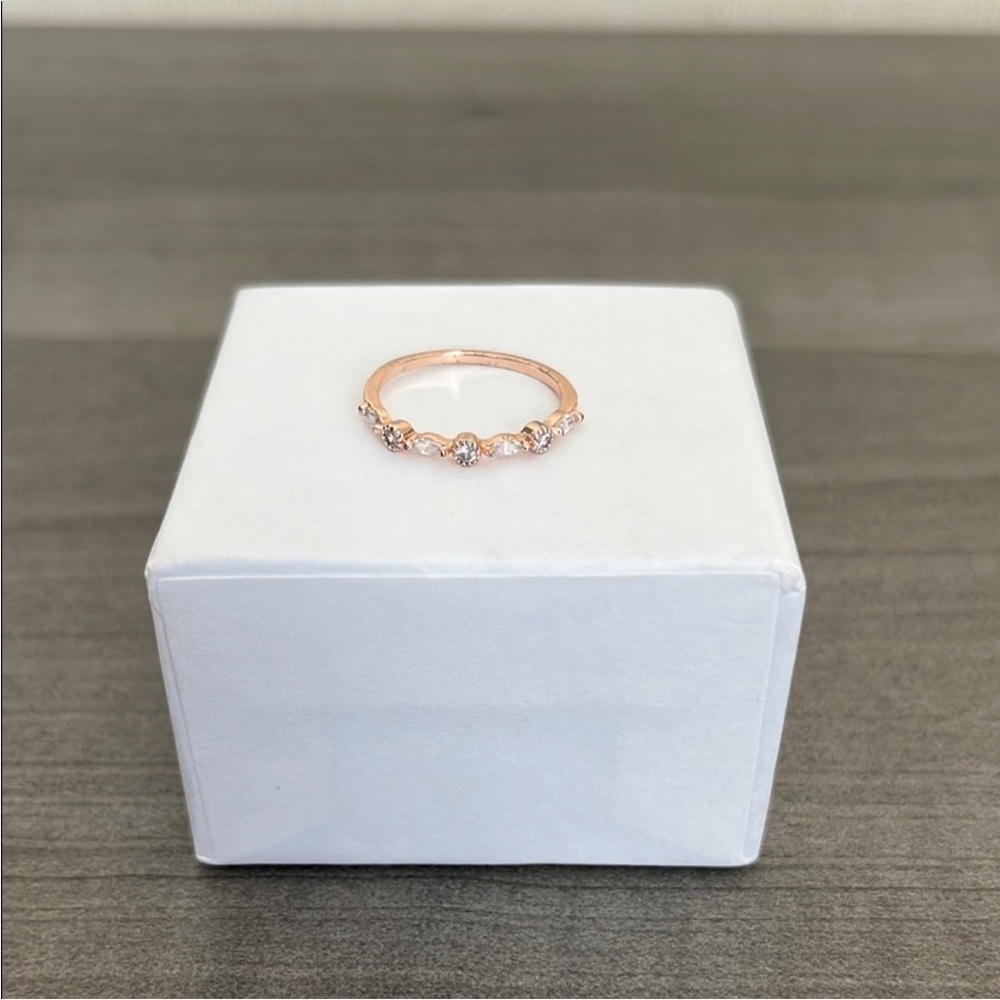 Pandora Rose Gold Ring with Sparkling Stones